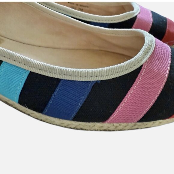 Kate Spade New York Canvas Rainbow Striped Espadrilles Flats Shoes Women size 7 - Picture 5 of 9